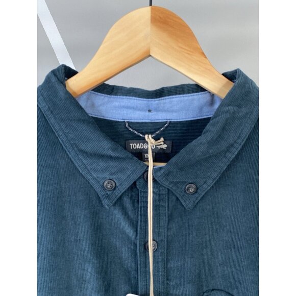 NWT Toad & Co Scouter Corduroy Shirt Men’s XXL Midnight Green Button Down - Picture 7 of 16